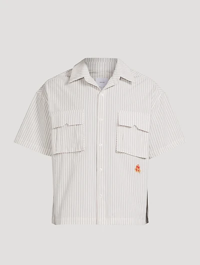 Crest Short-Sleeve Shirt Stripe Print