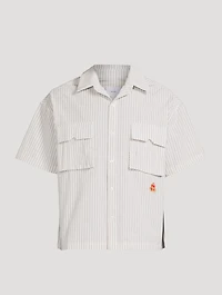 Crest Short-Sleeve Shirt Stripe Print