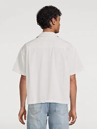 Crest Short-Sleeve Shirt Stripe Print