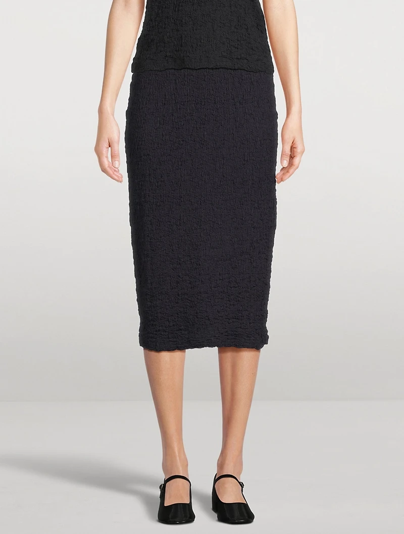 Smocked Midi Skirt