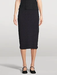 Smocked Midi Skirt