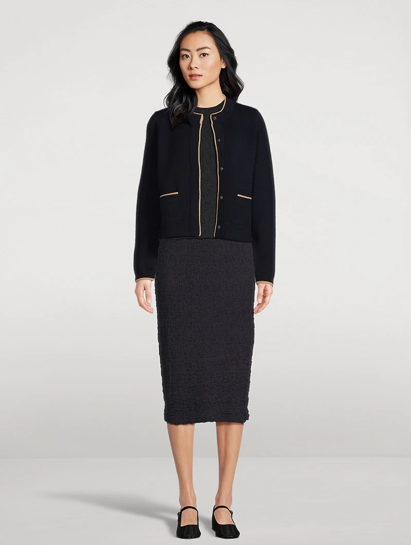 Smocked Midi Skirt