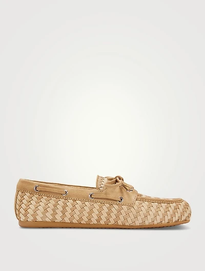 Woven Suede Boat Shoes