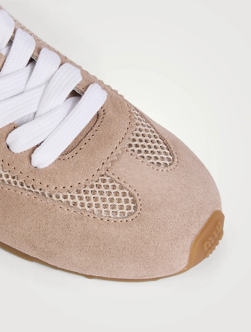 Mesh And Suede Sneakers