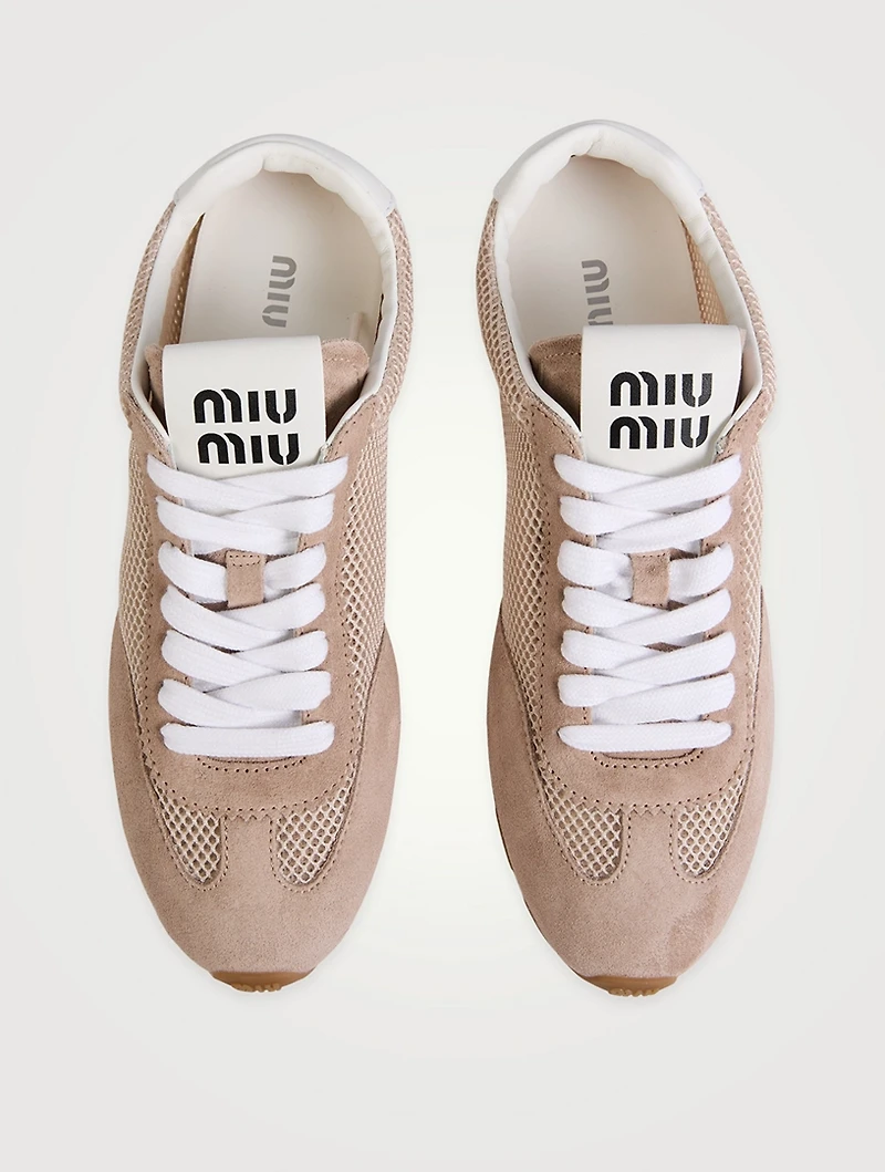 Mesh And Suede Sneakers