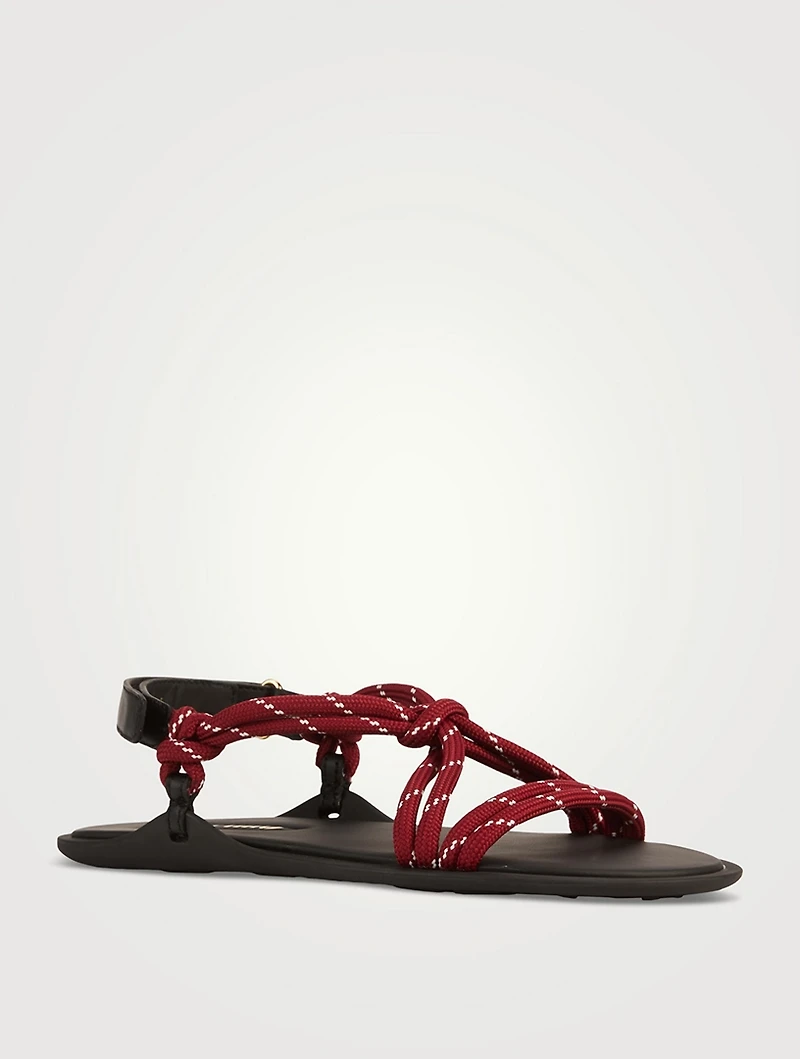 Riviere Cord And Leather Sandals