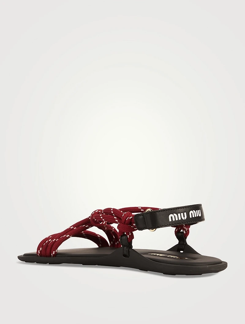 Riviere Cord And Leather Sandals