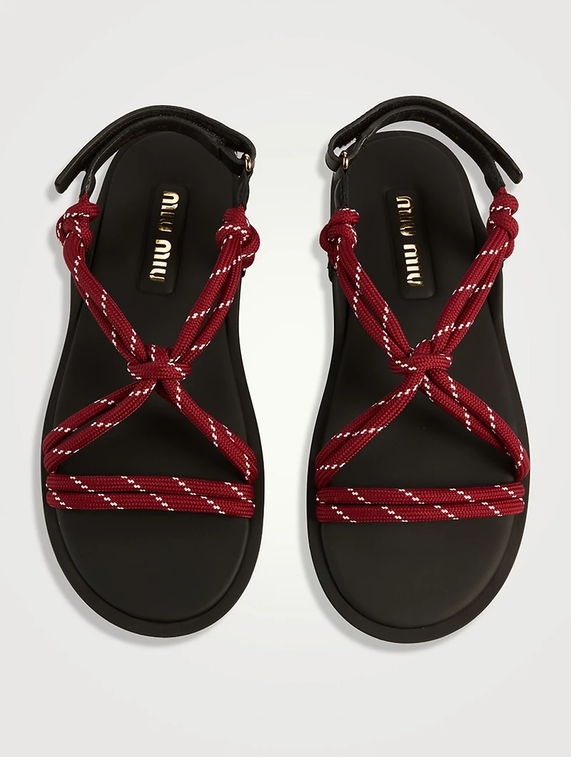 Riviere Cord And Leather Sandals