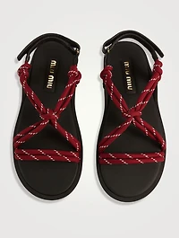 Riviere Cord And Leather Sandals