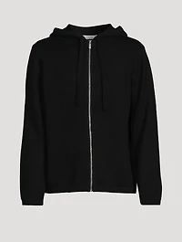 Wool Cashmere Mohawk Hood Zip Sweater