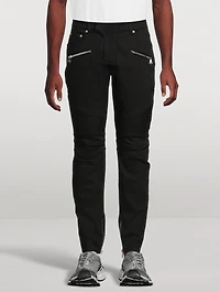 Denim Slim-Fit Biker Jeans