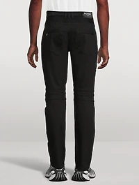 Denim Slim-Fit Biker Jeans