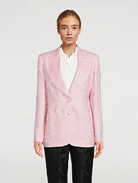 Floral Jacquard Blazer