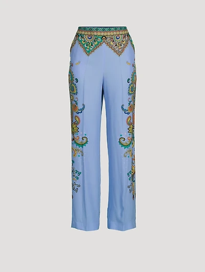 Printed Silk Trousers