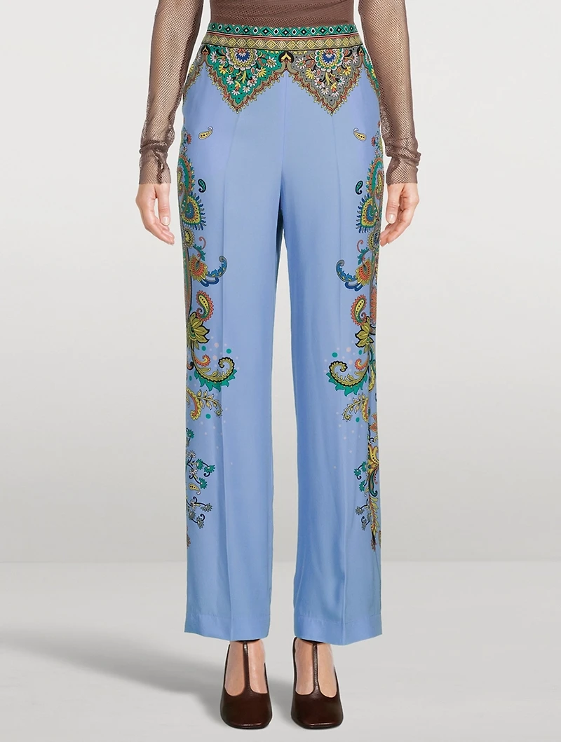 Printed Silk Trousers