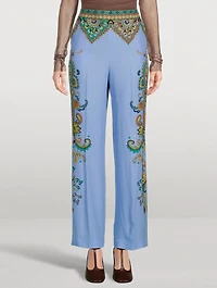 Printed Silk Trousers