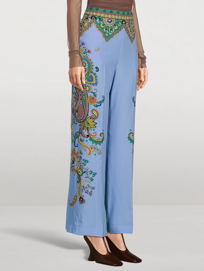 Printed Silk Trousers