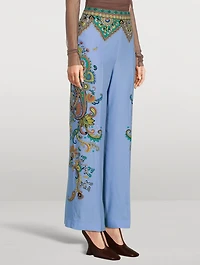 Printed Silk Trousers