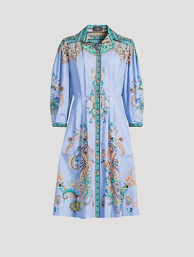 Printed Poplin Shirt Dress