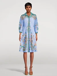 Printed Poplin Shirt Dress