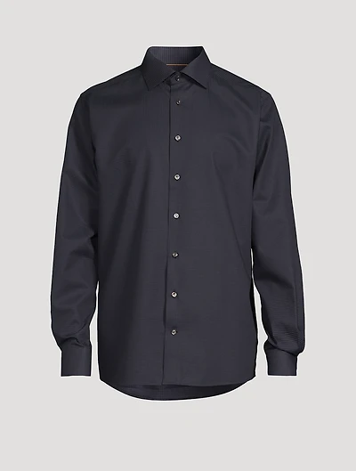 Contemporary-Fit Twill Shirt Polka Dot Print