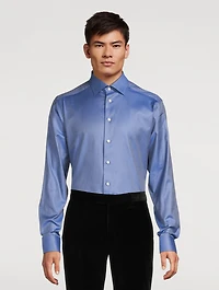 Slim-Fit Lustrous Mélange Shirt
