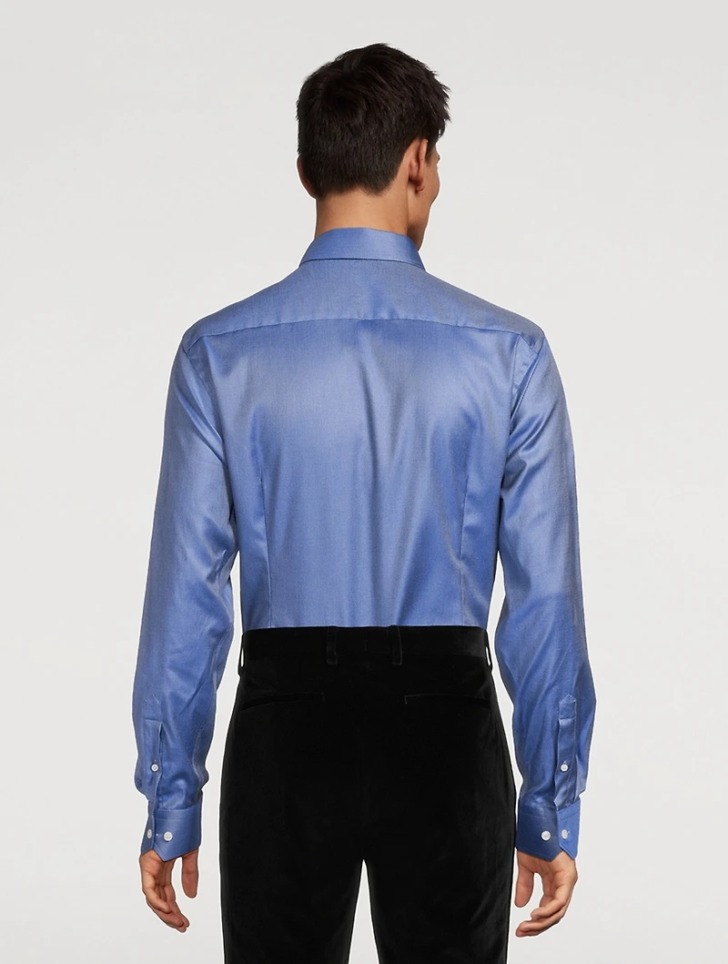 Slim-Fit Lustrous Mélange Shirt