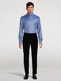 Slim-Fit Lustrous Mélange Shirt