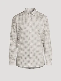 Slim-Fit Twill Shirt Geometric Print