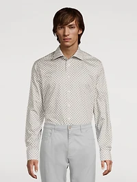 Slim-Fit Twill Shirt Geometric Print