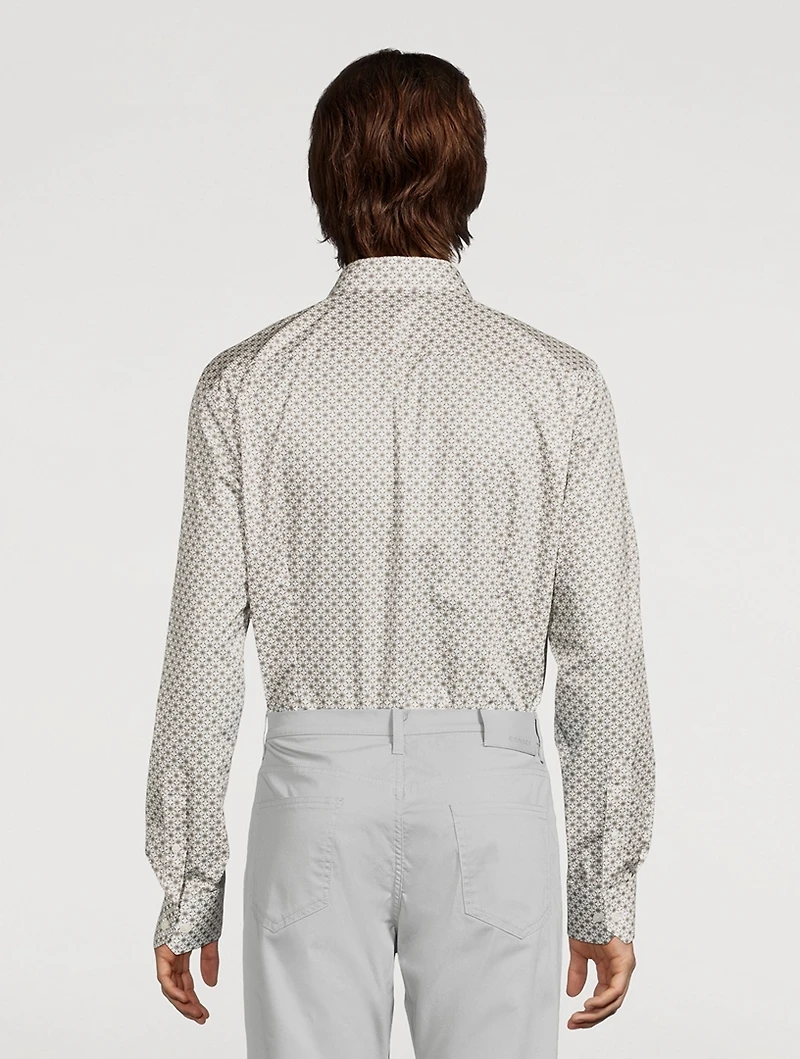 Slim-Fit Twill Shirt Geometric Print
