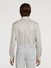 Slim-Fit Twill Shirt Geometric Print