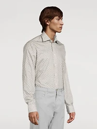Slim-Fit Twill Shirt Geometric Print