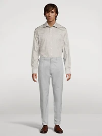 Slim-Fit Twill Shirt Geometric Print