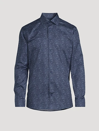 Slim-Fit Twill Shirt Signature Motif Print