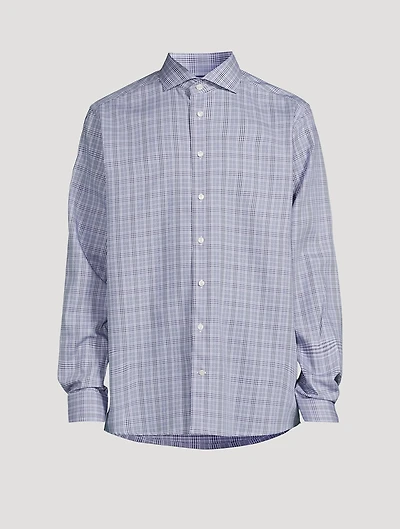 Contemporary-Fit Prince of Wales Check Twill Shirt