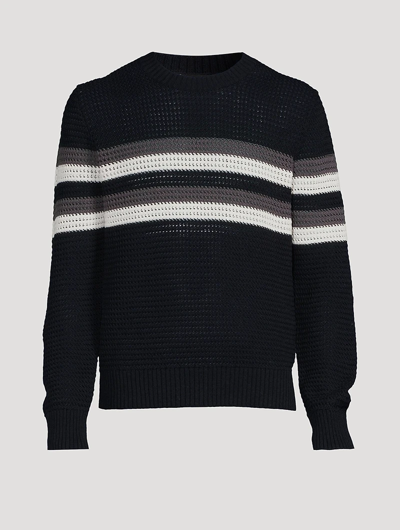 Crafted Crochet Striped Sweater