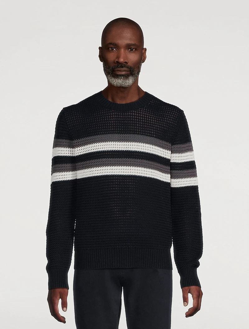Crafted Crochet Striped Sweater