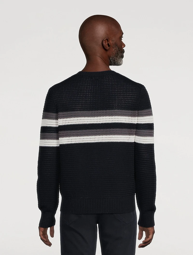 Crafted Crochet Striped Sweater