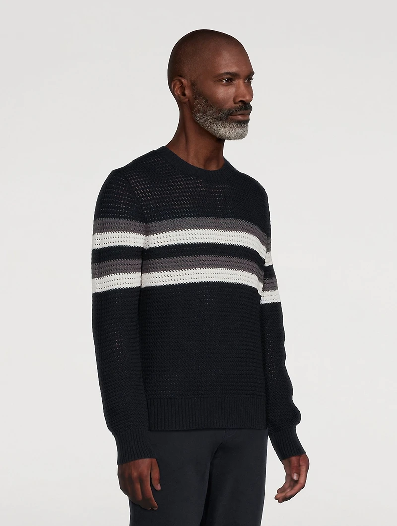 Crafted Crochet Striped Sweater