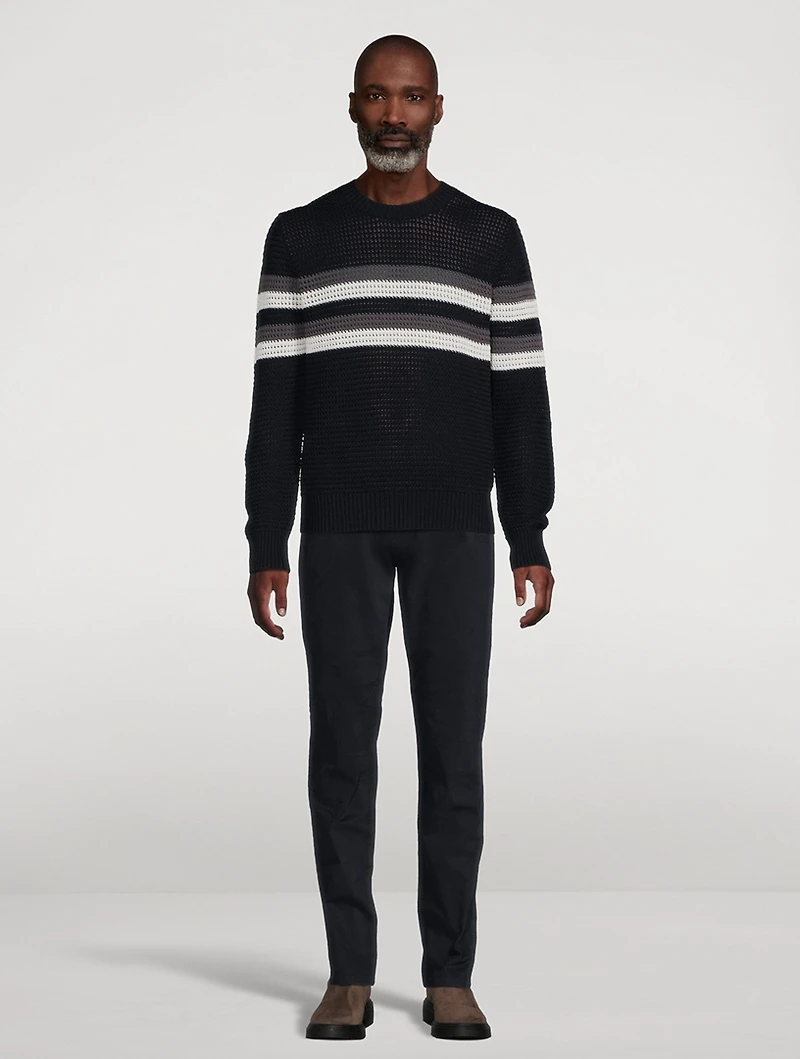 Crafted Crochet Striped Sweater