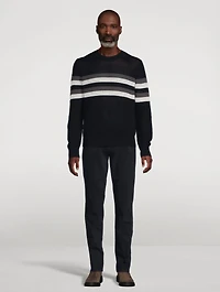 Crafted Crochet Striped Sweater
