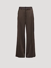 Wide-Leg Satin Trousers