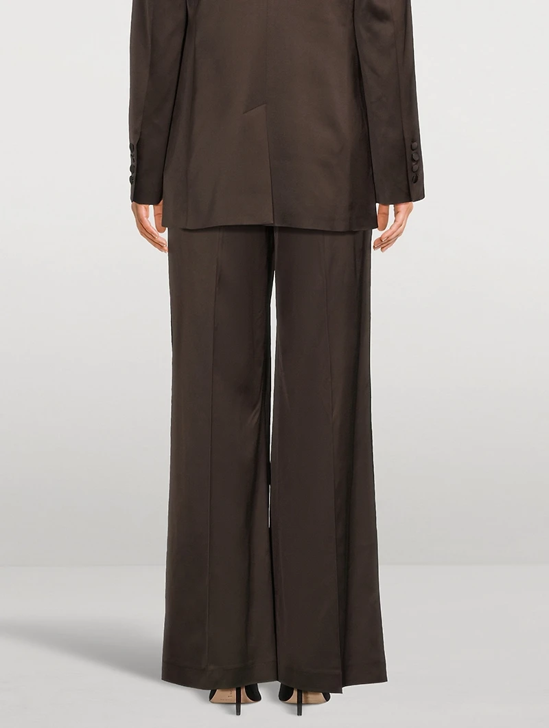 Wide-Leg Satin Trousers