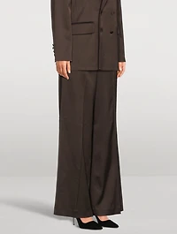 Wide-Leg Satin Trousers