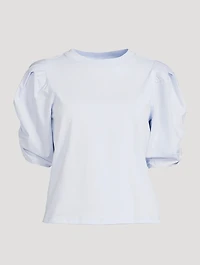 Pleated-Sleeve T-Shirt