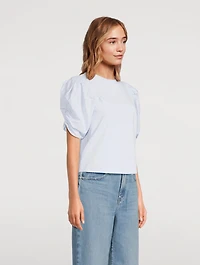 Pleated-Sleeve T-Shirt