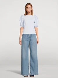 Pleated-Sleeve T-Shirt