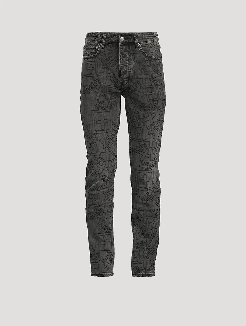 Chitch Stencil Stitch Tapered Slim-Fit Jeans