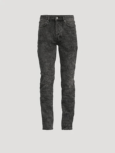Chitch Stencil Stitch Tapered Slim-Fit Jeans